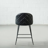 Hattaway Upholstered Counter Stool with Metal Frame