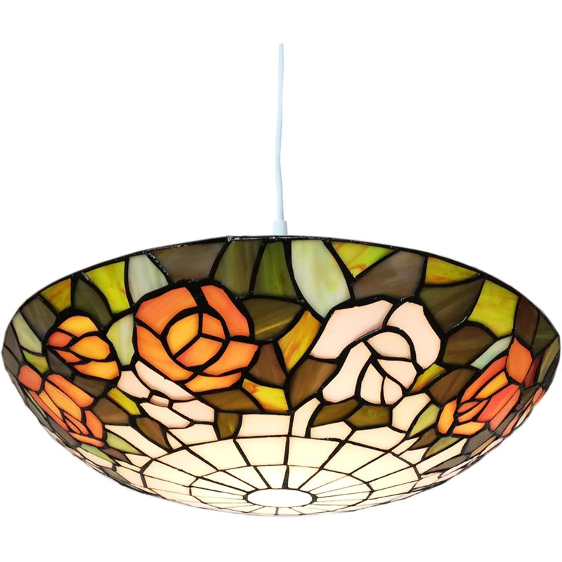 40cm H Glass Bowl Pendant Shade ( Screw On ) in Pink