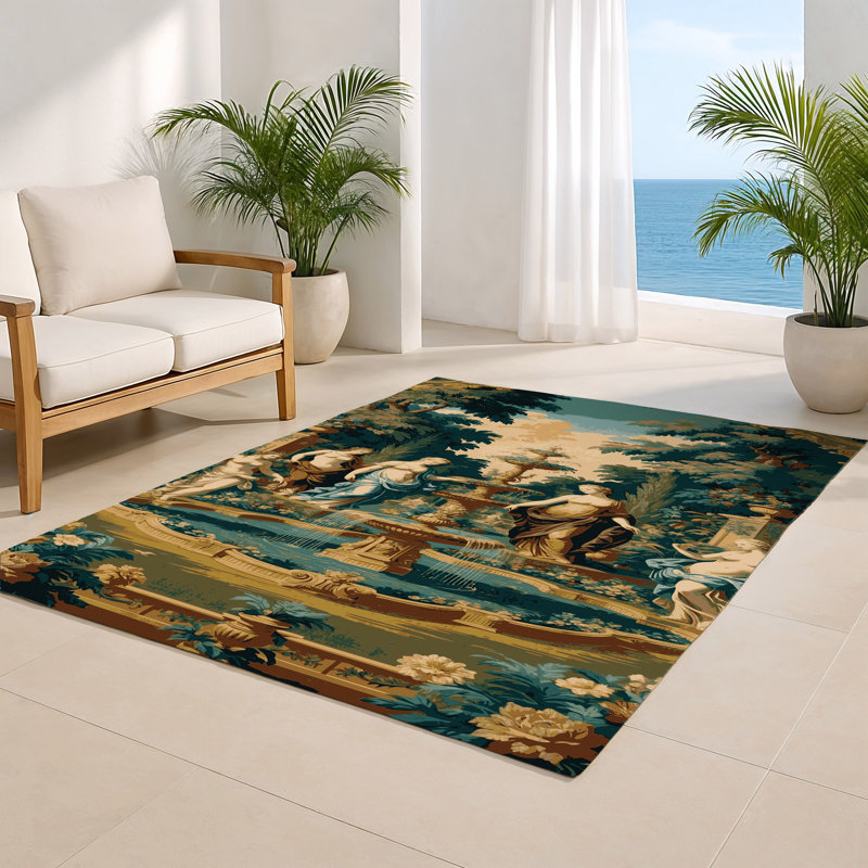 Tapis d'intérieur et d'extérieur brun français, Rectangulaire 8 pi x 10 pi