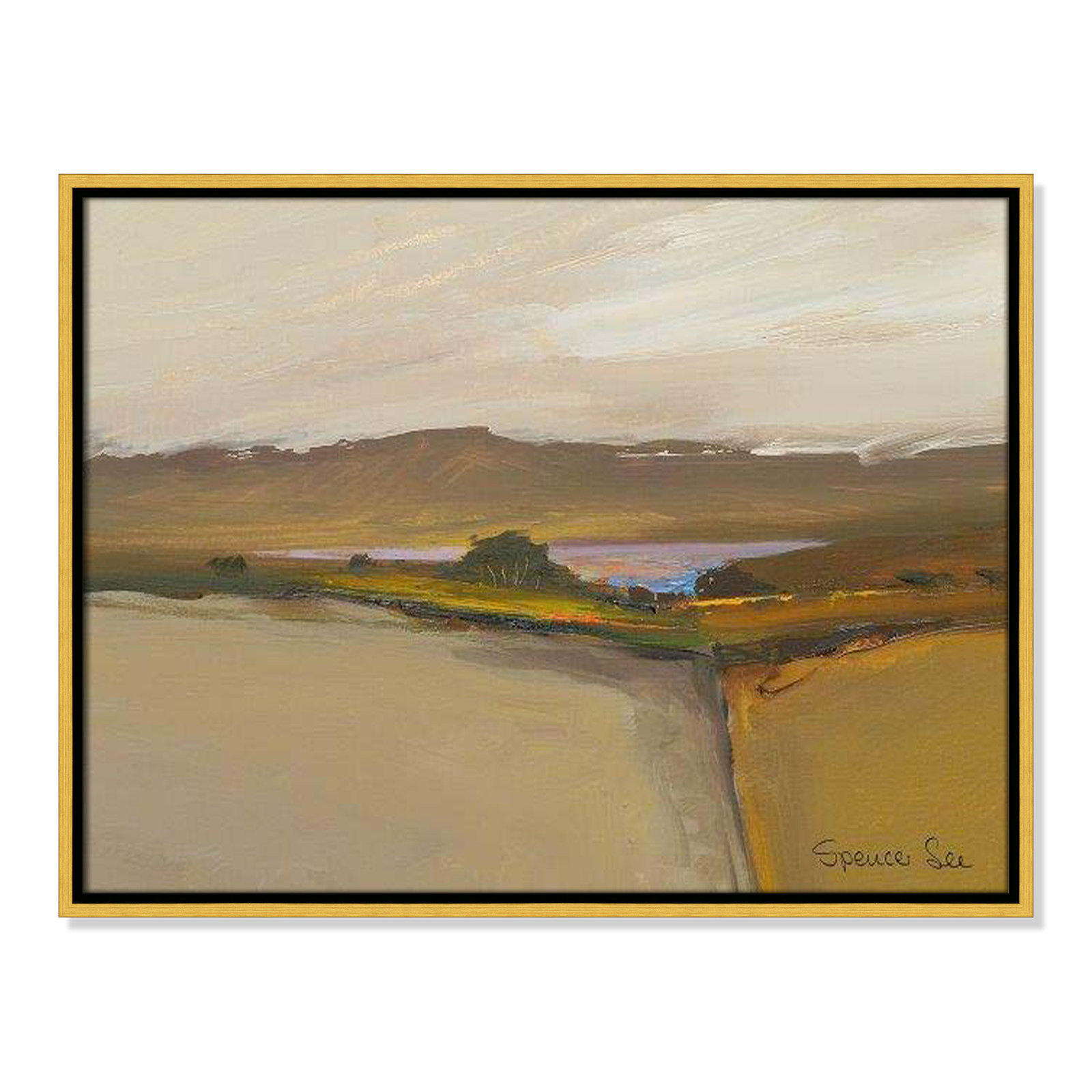 Heaven And Earth IV by Spencer Lee, 19.5'' H x 25.5'' W x 2'' D, Gold Framed