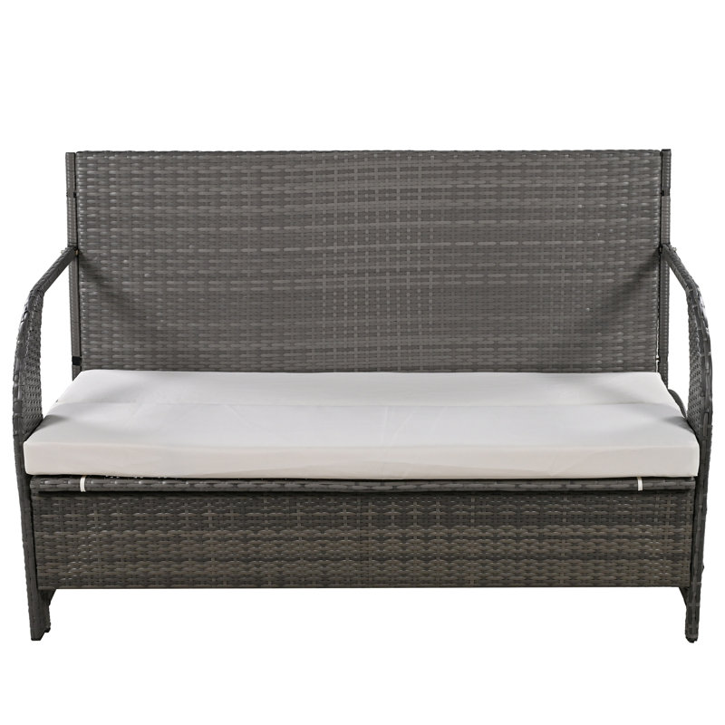 Convertible Outdoor Arrangement: 4 Seats & Table Setup, Materials, Cushion, Simple Installation, Beige Two : Transforms To Quadruple Seat Table,