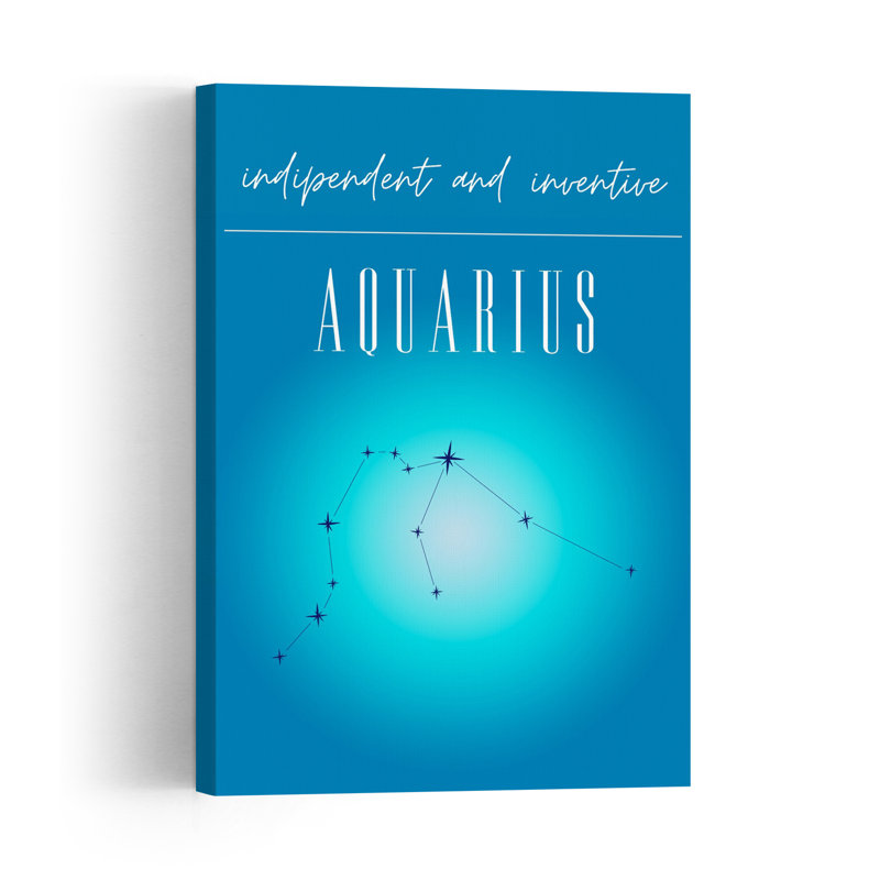 Aquarius Constellation Abstract Colorful Contemporary Wall Art Print by Amelie - Wrapped Canvas Print, 45.72cm H x 30.48cm W