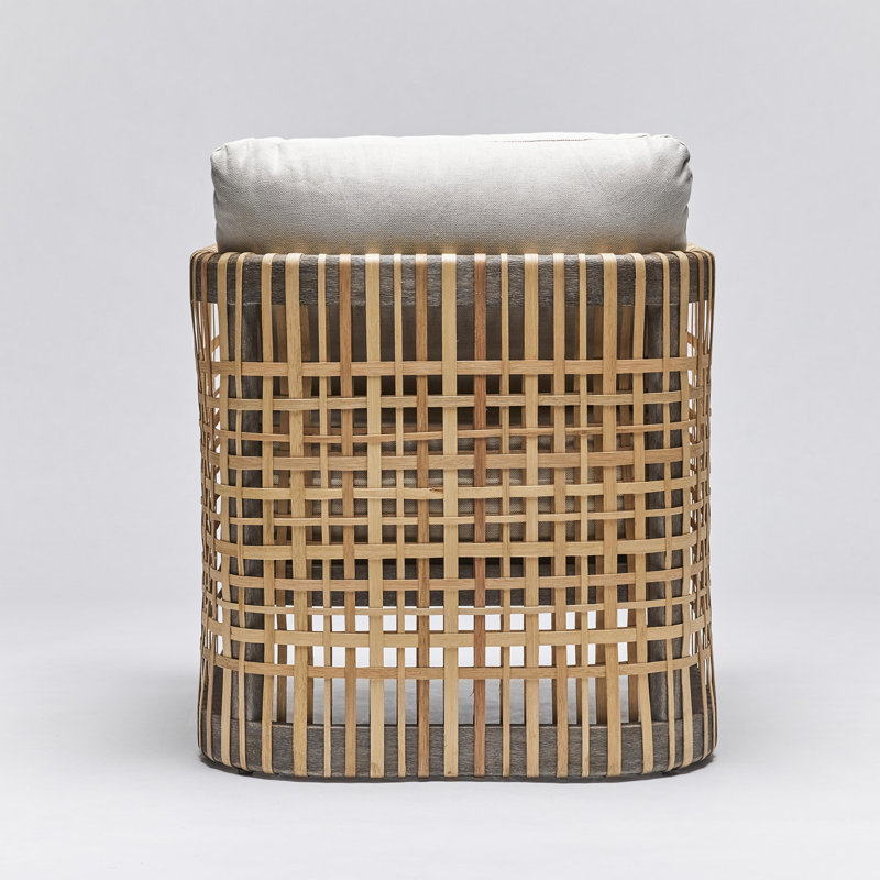 Palms Armchair, White Ceruse, Tint Loop