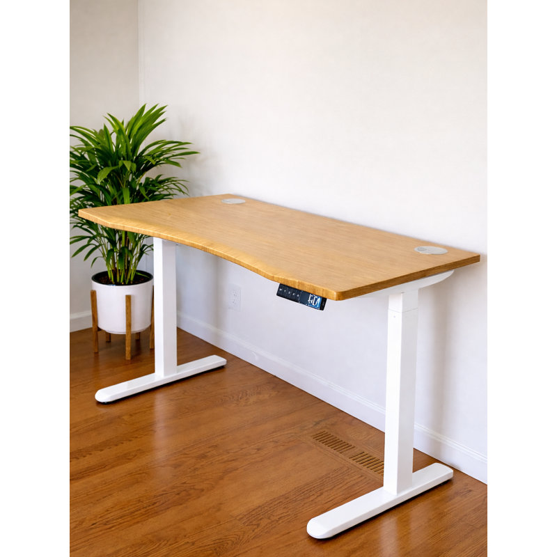 Bureau debout en bambou Fieldstone, Blanc