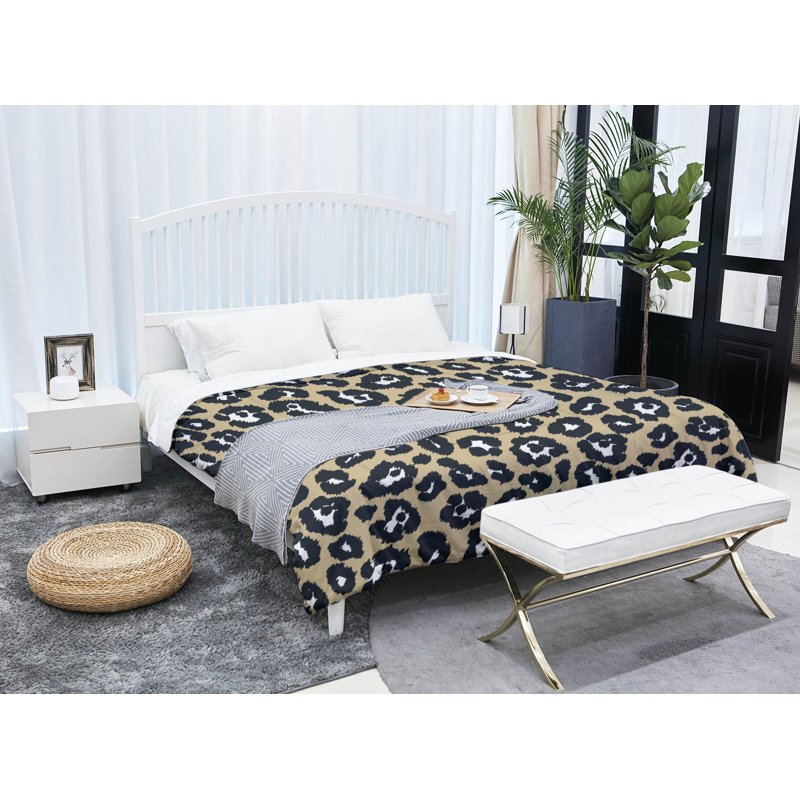 Polyester Animal Print Comforter, Twin Comforter, Gold
