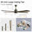 60 in. Brushed Brass Dimmable Ceiling Fan with LED Light and Remote Control 6 Speeds Reversible Noiseless DC Motor, 3CCT
