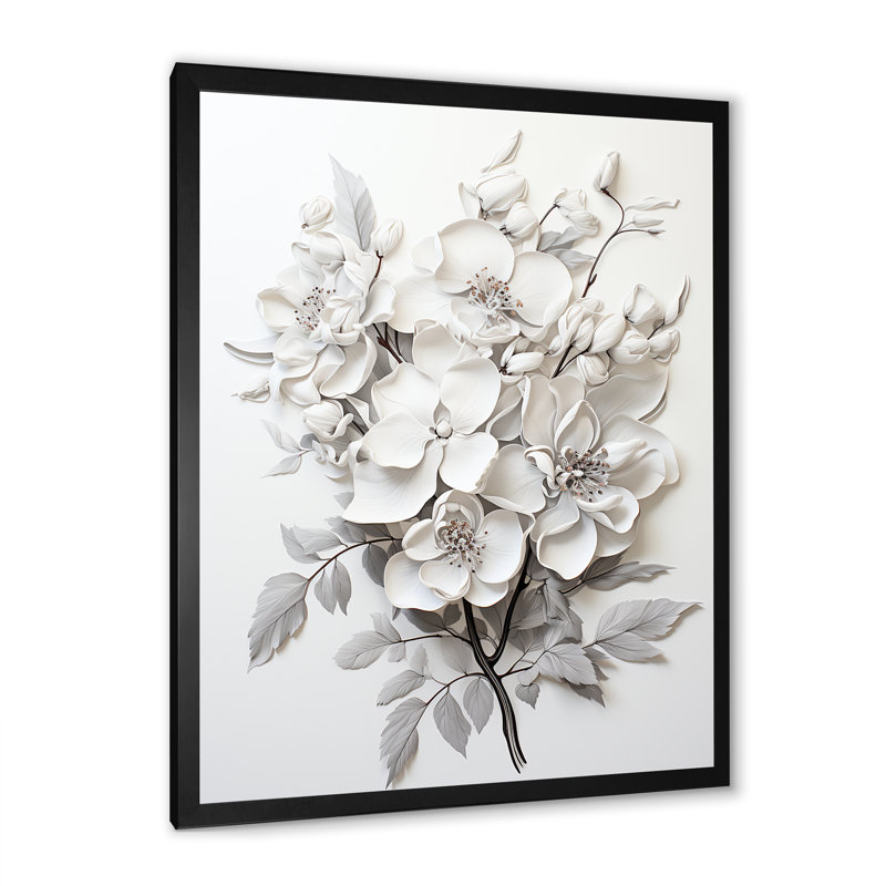 Orchidée noire et blanche Tranquillity I, H 44 po x l 34 po x P 1,5 po, Cadre simple noir
