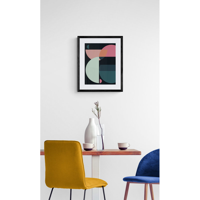 Semi Circles Print by Angel Estevez, Black Framed Paper, 21.25" H x 17.25" W