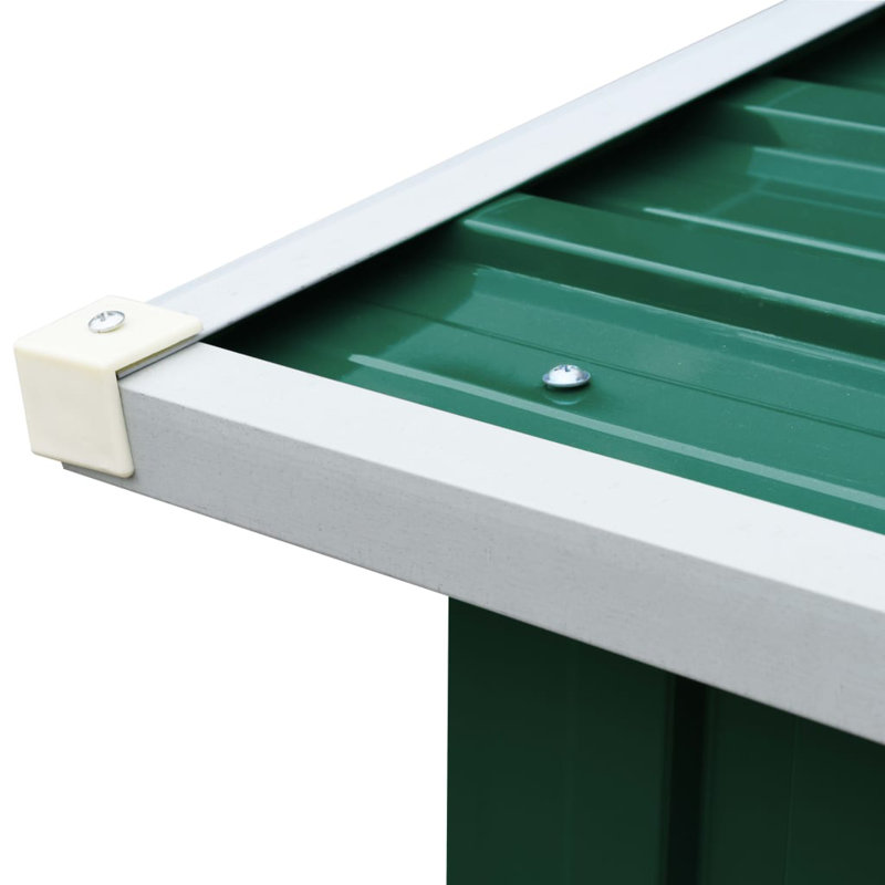 Log Storage Shed Galvanised Steel, Green
