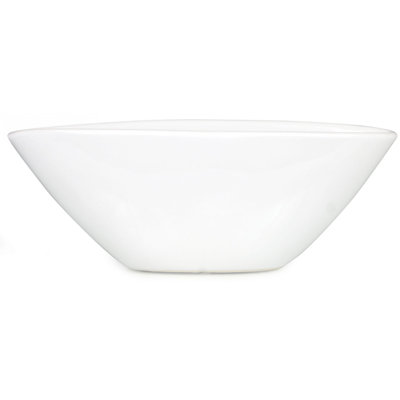 Glazed White Boat Shaped Bowl