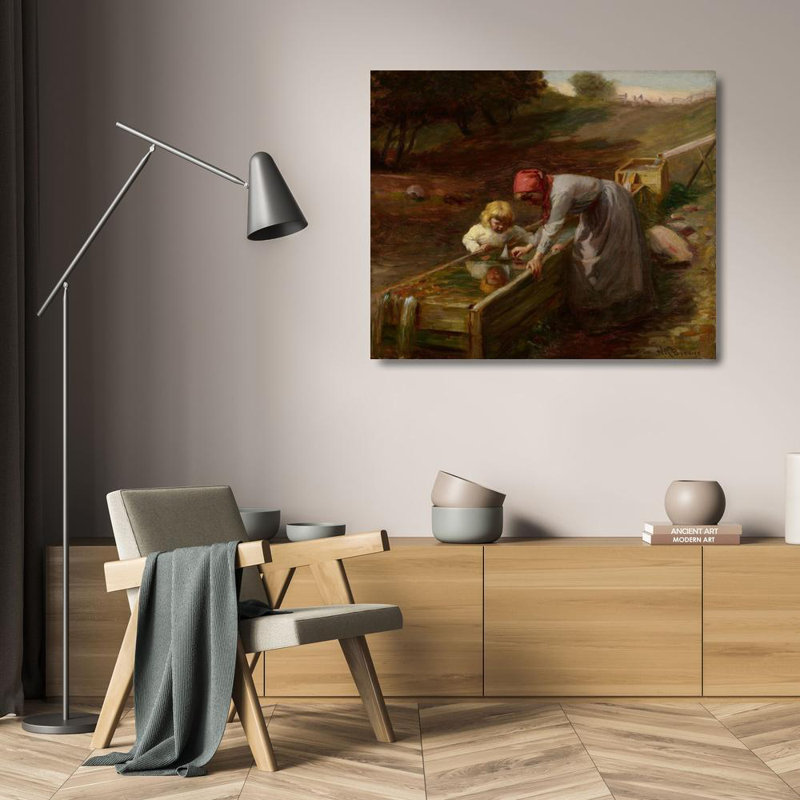 "At the Spring" par Nicholas Richard Brewer - Art mural sur toile tendue avec châssis, H 24 po x l 17 po