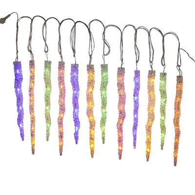 Kurt Adler UL 60-Light Dual Color LED 12-Piece Icicle String Light Set