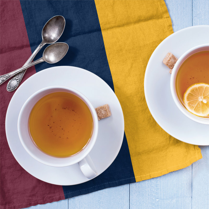 Stripe Tea Towel Kitchen Towel, Cotton, Wine/Navy Blue/Gold Cleveland Basketball