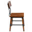 Chaise de salle à manger en bois de style industriel antique de qualité commerciale Lazro-911033551
