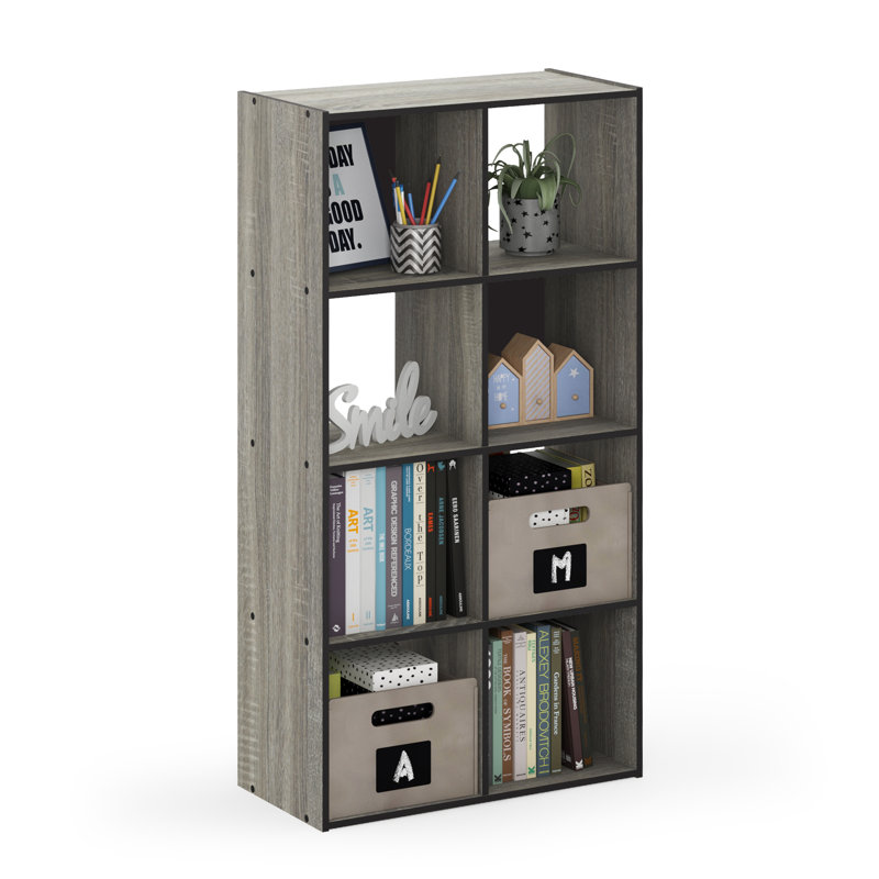 Anzalone Bookcase, French Oak Gray, (8 Shelves) 47.72" H x 24.02" W x 11.61" D