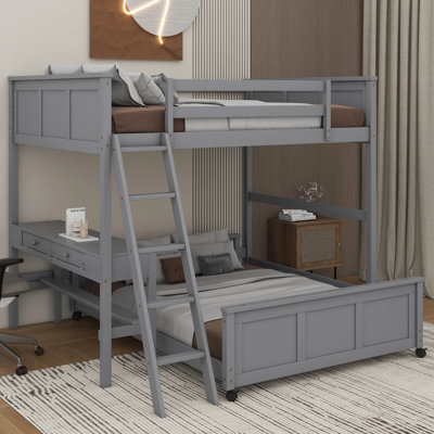Full Over Full Bunk Bed With Desk