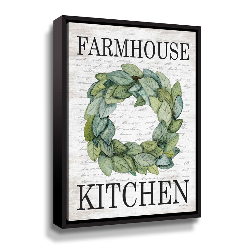 "Farmhouse Kitchen" par Lettered & Lined - Impression sur toile, H 32 po x l 24 po x P 2 po, Toile encadrée noire