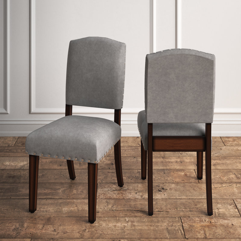 20.5'' H Velvet Upholstered Side Chair, Gray