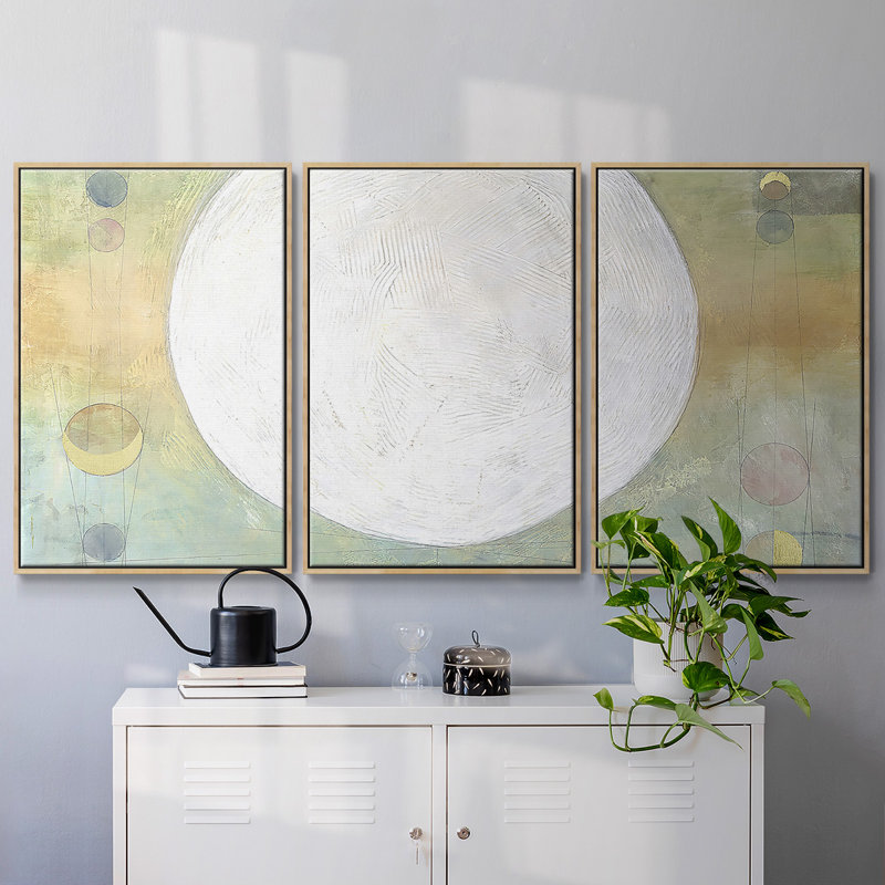 Celestial Skies I - Toile encadrée multi-pièces, H 36 po x l 75 po x P 2 po, Naturel
