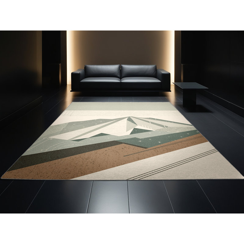 Tapis d'inspiration mondiale Ottavio lavable à la machine en gris - reliure grise, 6 po de diamètre