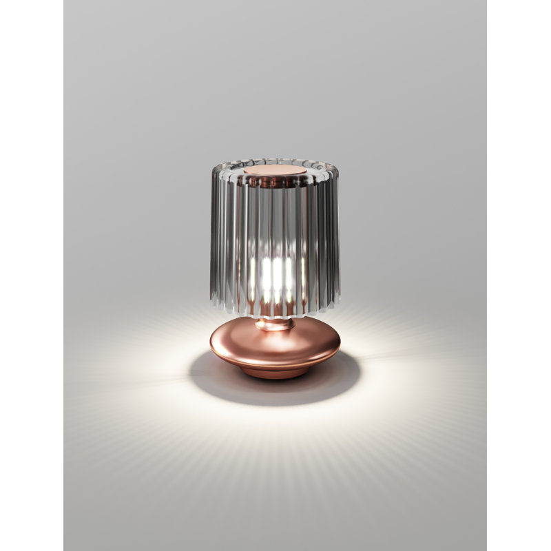 Tread Table Lamp Smoky Transparent Matt Copper 1 E12 Ul, Matte Copper, Smoky Transparent