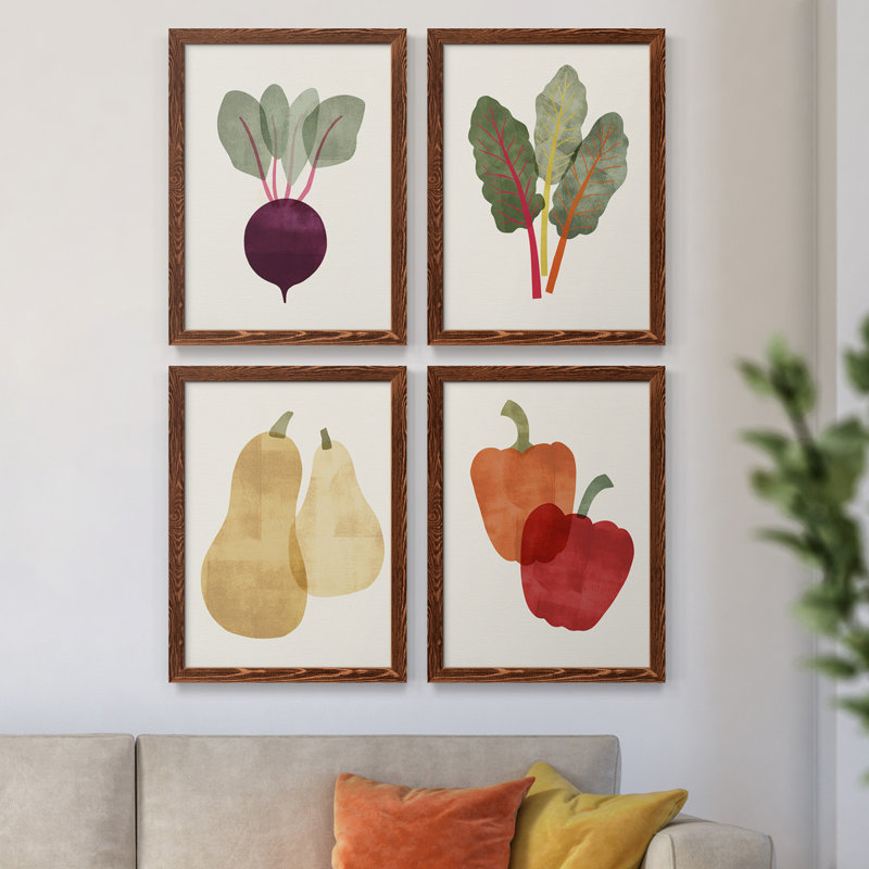 Toile encadrée organique Premium Veg IX - prête à être accrochée, H 20 po x l 68 po x P 1,5 po, Érable