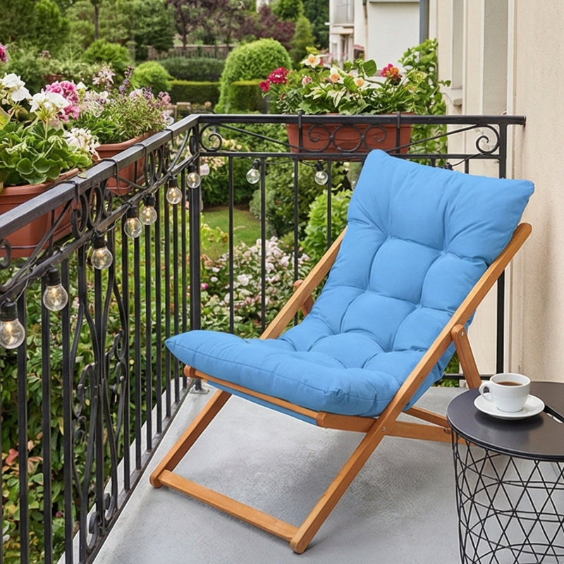 Méridienne d'extérieur inclinable Aurelia, Bleu