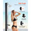 Douche 9,2 gallons à chauffage solaire, douche extérieure à hauteur de pomme de douche de 6,4 pi, avec robinet à pied et support pour boîte à savon, ajustement pour eau chaude et froide, autoportante pour la piscine de la cour arrière, noir argenté-128742806