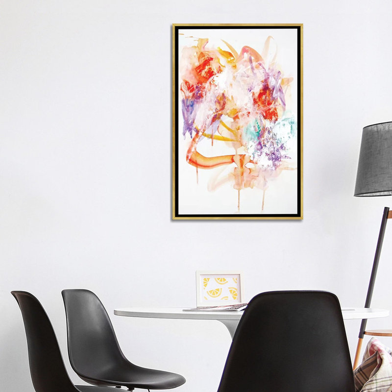 « goûts comme ice crème » par sana jamlaney, reproduction d’art, H 48 po x l 32 po x P 1,5 po, Toile encadrée d'or