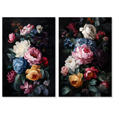 Décoration murale encadrée Baroque Bloom par Art Remedy, ensemble de 2
