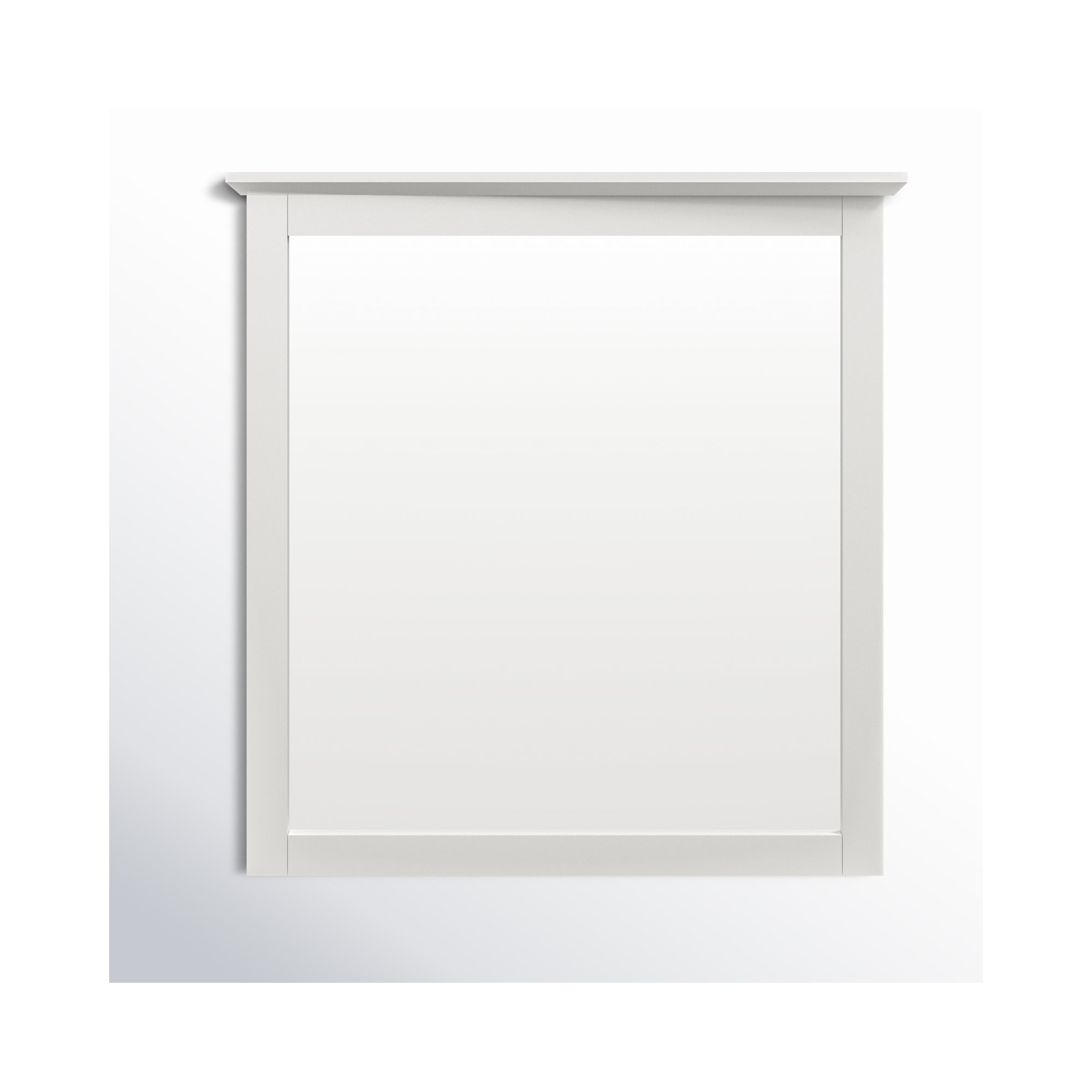 Monza Wood Rectangle Wall Mirror, Snowfall White
