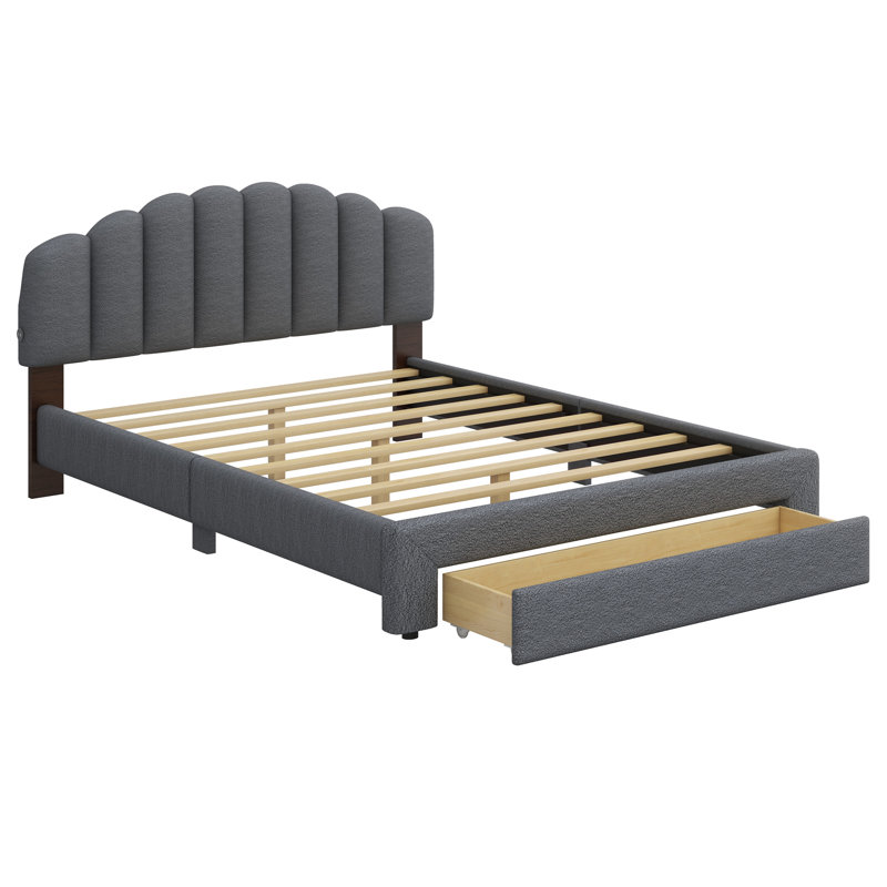 Kaura Upholstered Platform Storage Bed, Gray