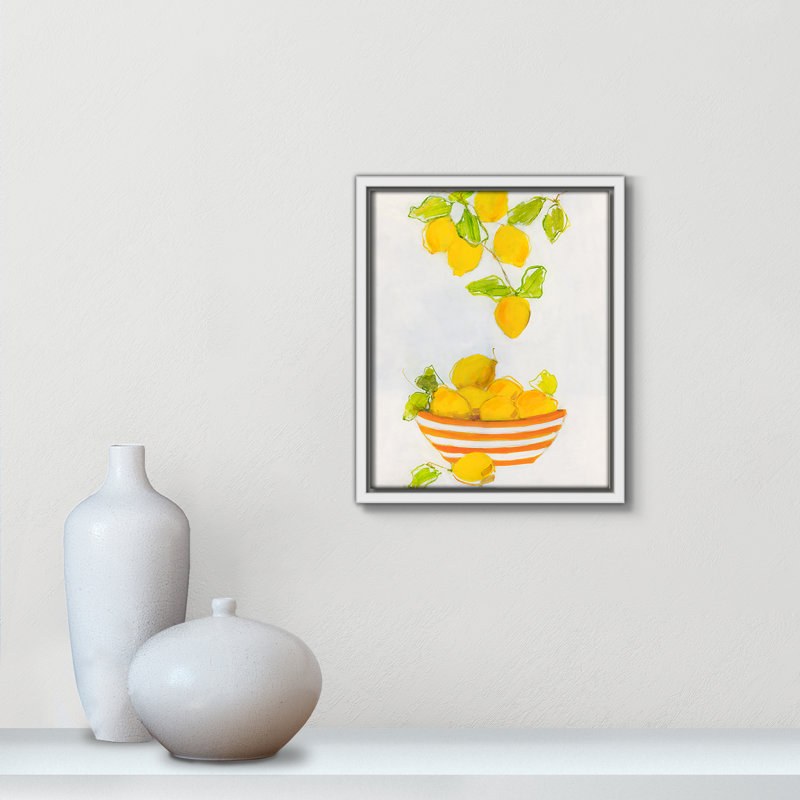 «Darcy Lemonlici» par Sally Swatland - reproduction d'art, H 11,5 po x l 9,5 po x P 2 po, Toile avec cadre blanc