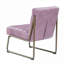 Chaise avec accoudoirs d'appoint en cuir véritable rose chaud et base métallique pour salon et salle à manger