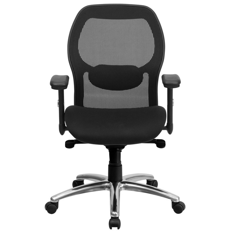  Fauteuil de direction pivotant en maille à dossier moyen avec contrôle d'inclinaison du genou, Chrome