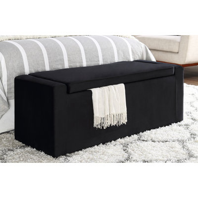 Banc de rangement en velours Fabroni