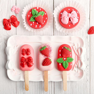 4Pcs Strawberry Silicone Fondant Molds