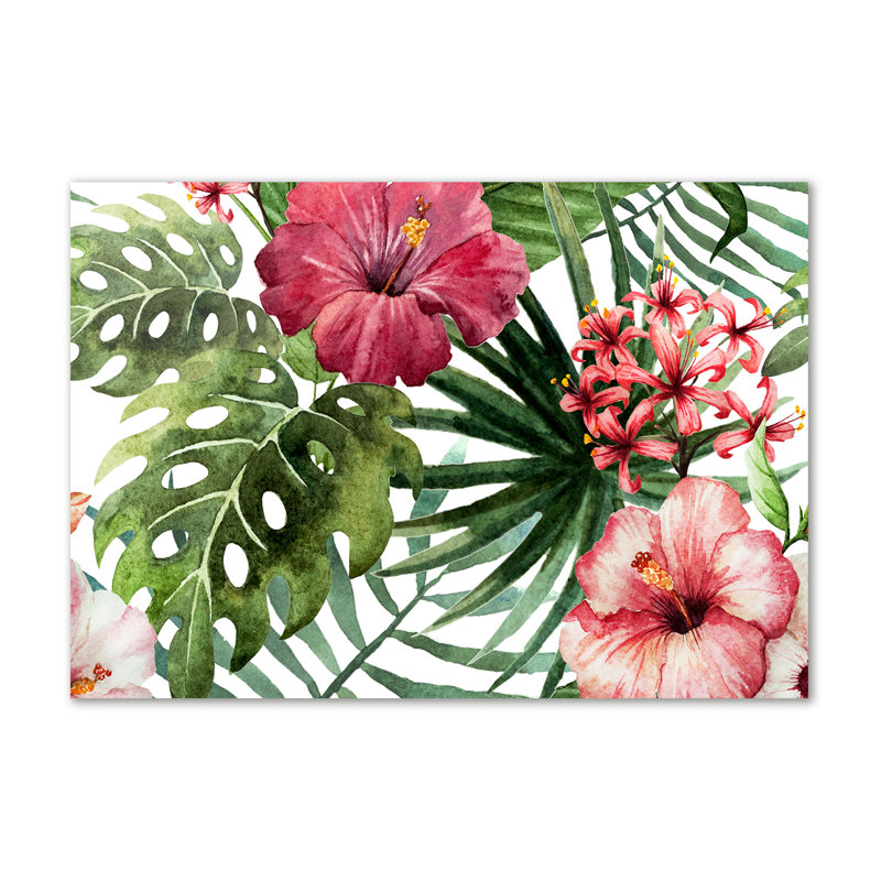Tropical Flowers - Wrapped Canvas Print