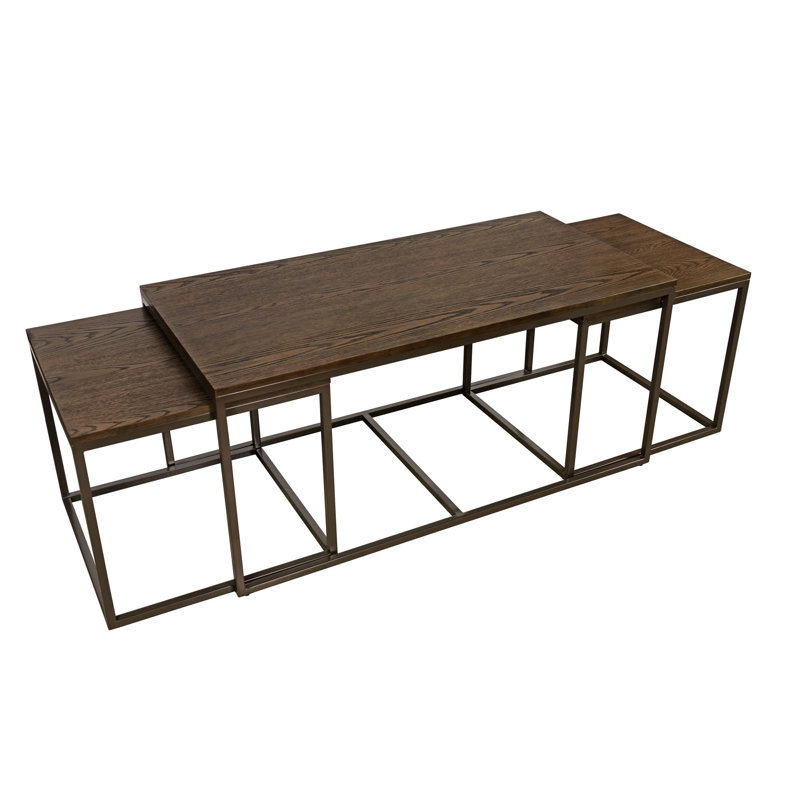 Tessia Solid Wood Top Nesting Coffee Table