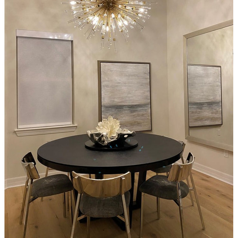 Lustre géométrique à DEL 10 lumières à intensité variable Satya, H 10 po x l 16 po x P 16 po, Laiton