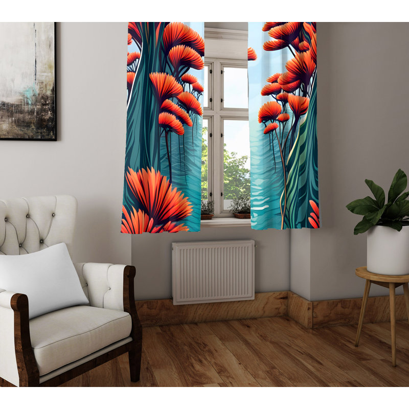 Devatt Semi Sheer Curtain Pair, 20" W x 82" L