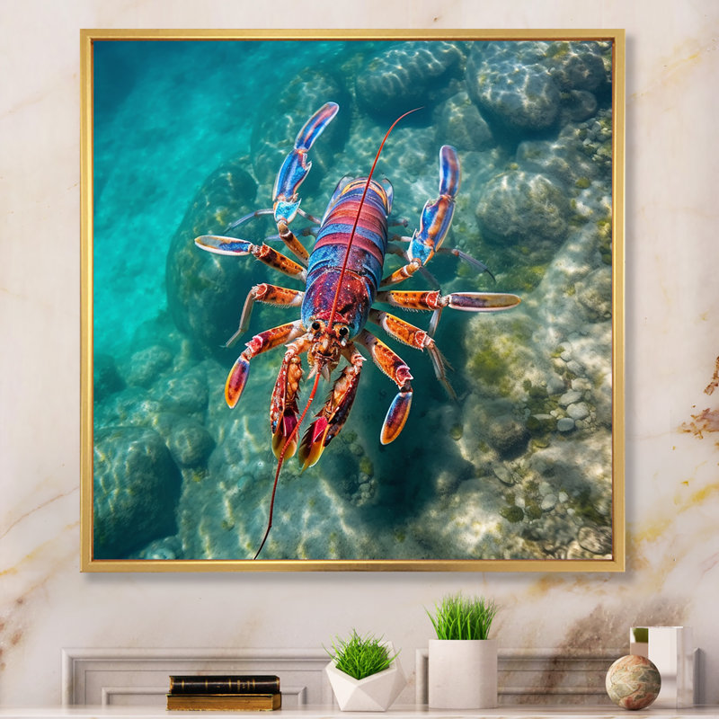 Restivo - reproduction sur toile, Cadre flottant doré, H 24 po x l 24 po x P 1 po