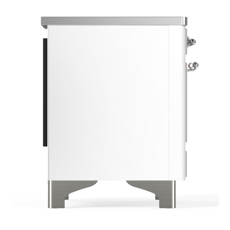 Majestic III Series 40 Inch Induction Range with 6 Induction Elements in Stainless Steel (Brass Trim), Chrome, White