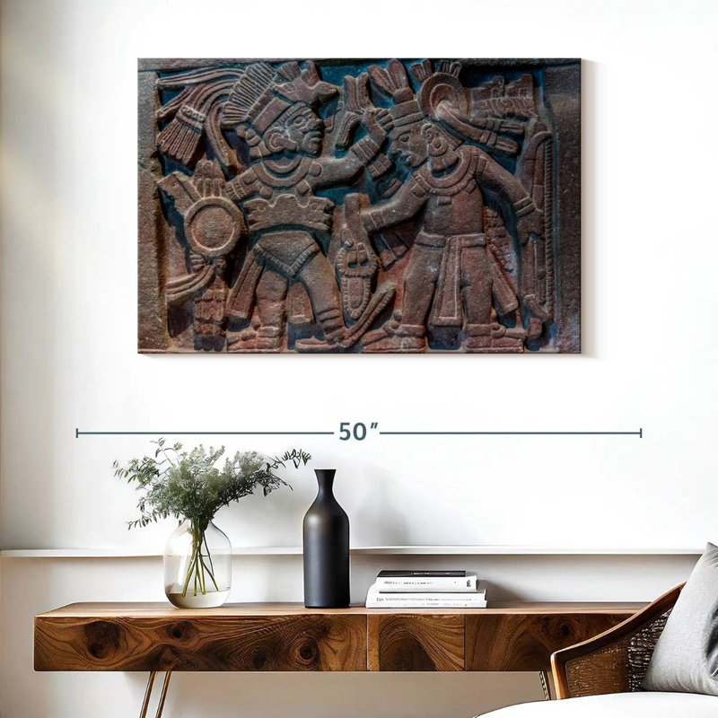 Senne Aztec Stone Carving, 26" H x 39" W