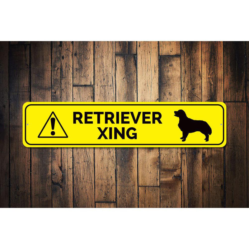 Enseigne en aluminium Retriever Crossing, H 6 po x l 24 po x P 0,06 po