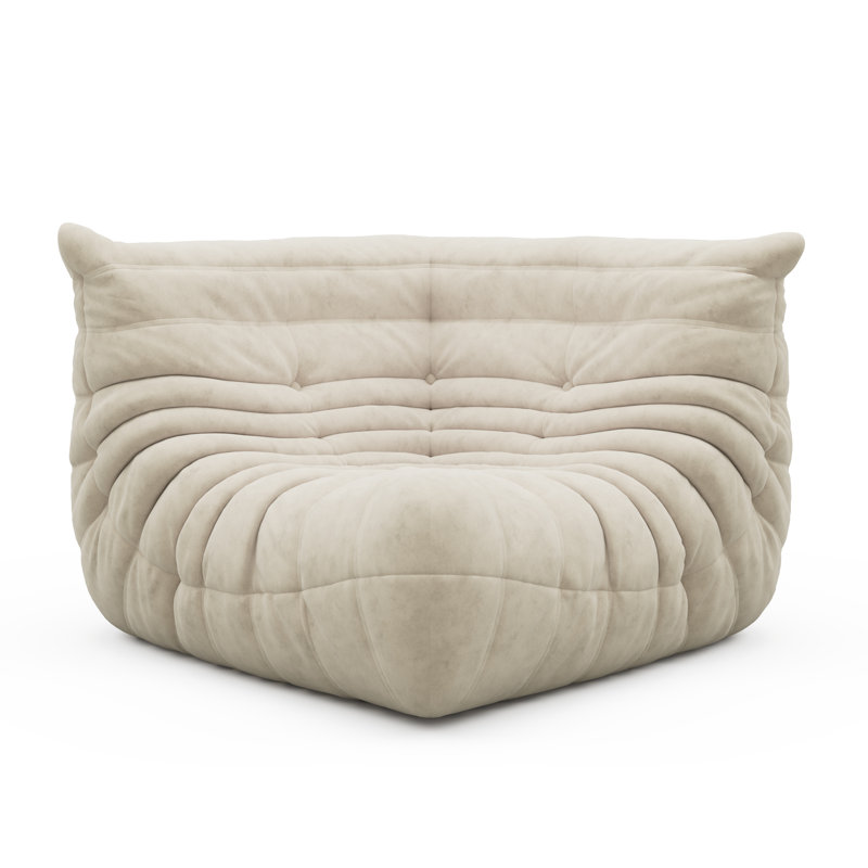 Fauteuil à billes sans accoudoirs, fauteuil modulaire d'angle pour siège modulaire, module de détente en mousse à profil bas