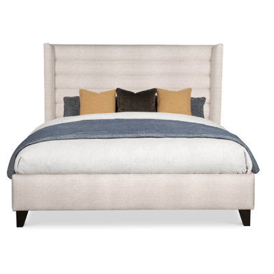 Details Upholstered Wingback Bed