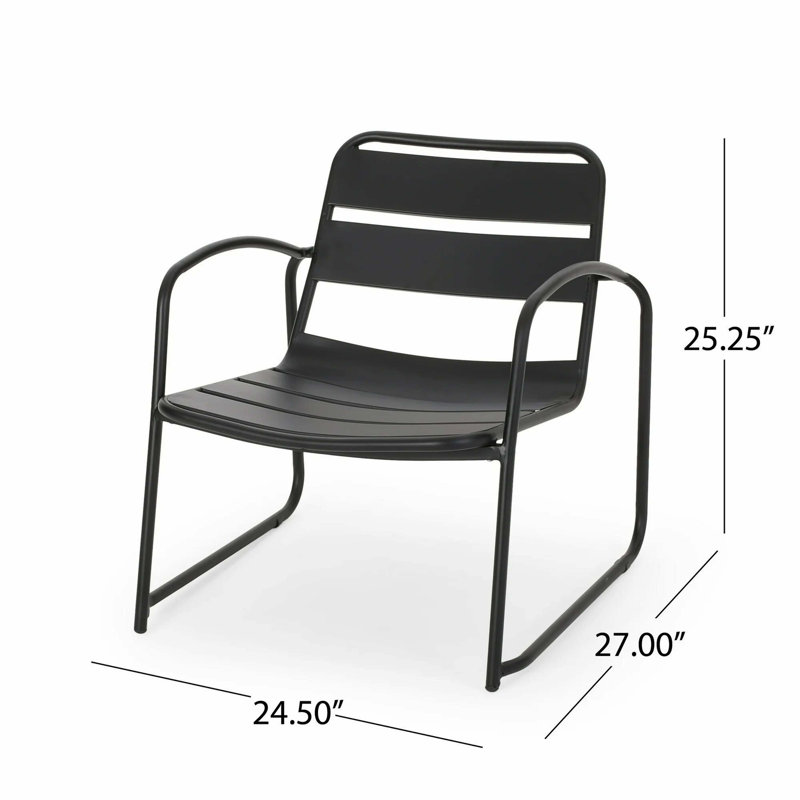 Conrad 3-Piece Chat Set, Matte Black