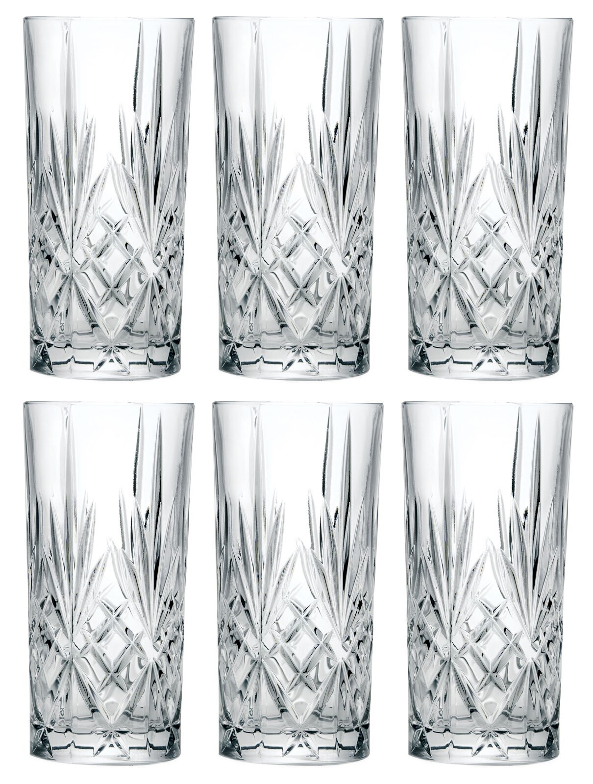 Lorren Home Trends Ego 12 oz. Old Fashioned Glass (Set of 6), Clear