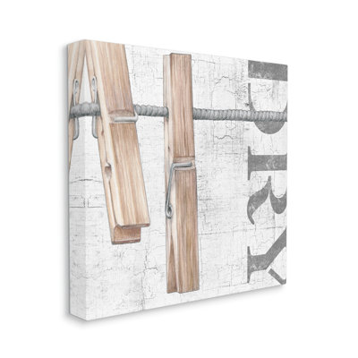 Rustic Dry Clothespins Canvas Wall Art by Studio 731 rep. Levison Designs